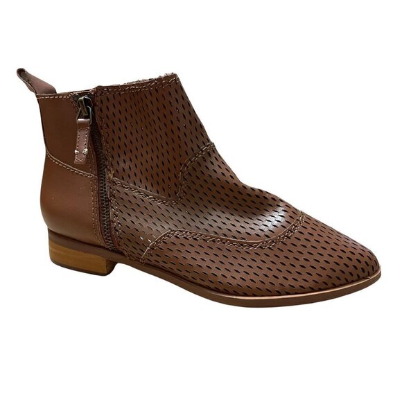 Kelsi Dagger Brooklyn Women's Alaska Brown Leather Perforated Ankle Booties 6.5 - Picture 10 of 10